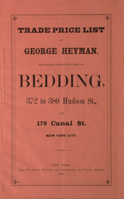 George Heyman Bedding Catalog Cover
